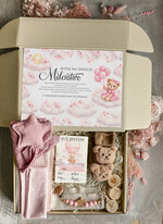 prezent dla Malucha - Wyprawka duze boxy preznetowe dla noworodka  Prezent dla Noworodka Witaj Świecie - Wyprawka Niemowlę Baby Shower gryzak pieluszka Skarpetki Misie0