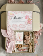 prezent dla Malucha - Wyprawka duze boxy preznetowe dla noworodka  Prezent dla Noworodka Witaj Świecie - Wyprawka Niemowlę Baby Shower gryzak pieluszka Skarpetki Misie0