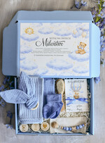 prezent dla Malucha - Wyprawka duze boxy preznetowe dla noworodka  Zestaw prezentowy dla Noworodka - Wyprawka Niemowlę Baby Shower boho gryzak pieluszka Kroki Milowe0
