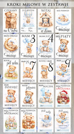 prezent dla Malucha - Wyprawka małe boxy prezentowe dla malucha prezent dla malucha pudełko na ząbek włosy, zawieszka do smoczka, karty do zdjęć mój pierwszy rok2