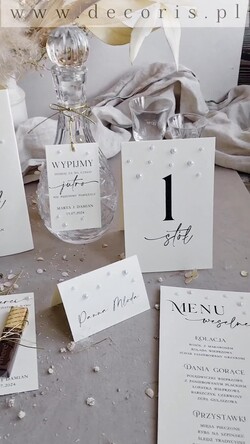 Zawieszki na butelki glamour etykiety na wódkę weselną z perełkami, eleganckie winietki z dowolną treścią, zawieszki ślubne z perełkami, eleganckie zawieszki na butelkę 1