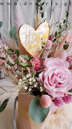 Prezenty, Podziękowania dla Rodziców Kompozycje Kwiatowe / Flowerboxy podziekowania dla rodzicow prezent dla mamy i taty na wesele, kompozycja z kwiatów suszonych pomysł na prezent dla rodziców, wieczne róże, flower box dla rodziców1