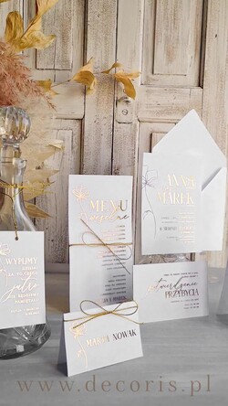 Menu glamour menu weselne plan podawania posiłków na weselu, złote i eleganckie na klasyczne wesele, karta dań weselne menu  glamour złote litery wasza treść1