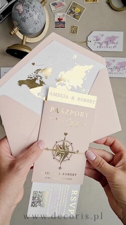 Zaproszenia ślubne paszport / podróże Zaproszenia ślubne paszport do miłości, zaproszenia ślubne z motywem podróży, zaproszenia na ślub dla podróżników1