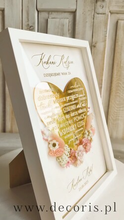 Prezenty, Podziękowania dla Rodziców Podziękowania dla rodziców w ramie Ślubne podziękowania dla Rodziców na weselu, złote podziękowanie dla Mamy i Taty, wzruszający prezent ślubne rodzicom1