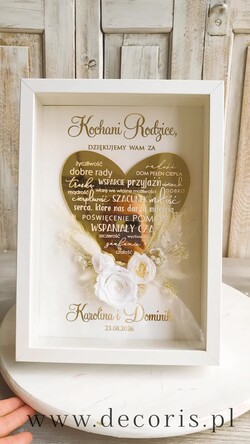 Prezenty, Podziękowania dla Rodziców Podziękowania dla rodziców w ramie Ślubne podziękowania dla Rodziców na weselu, złote podziękowanie dla Mamy i Taty, wzruszający prezent ślubne rodzicom1